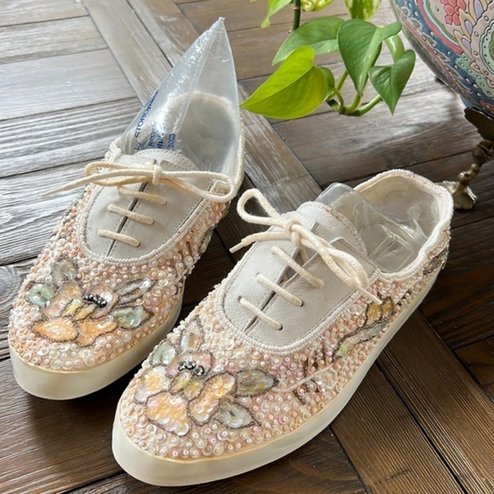 On your feet by Chinese laundry, bling, sequins adorned sneakers